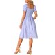 thumbnail image 3 of Vestido Gingham con Fruncido Inspire Chic para Mujer, Cuello Cuadrado, Con Abertura Lateral, Vestidos de Cuadros Casual XL Púrpura, 3 of 6