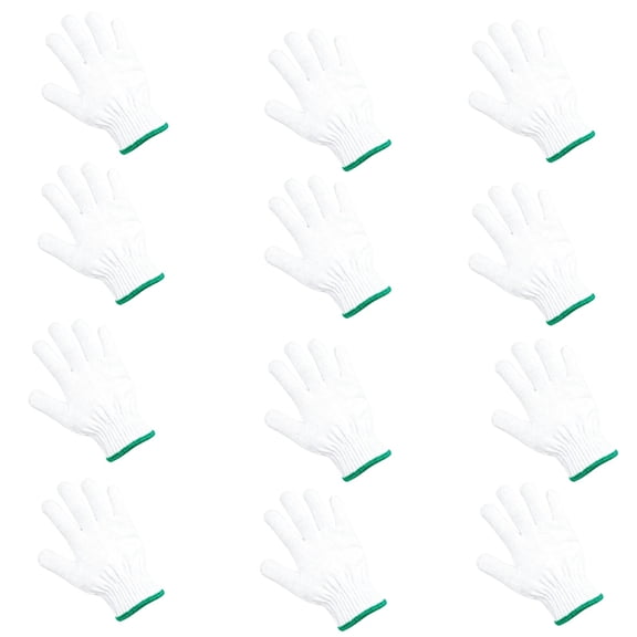 12 Pairs of Work Gloves, Cotton Work Gloves for Labor Protection, Breathable Protective Gloves for Gardening, Construction, and General Use, White