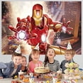 thumbnail image 5 of Iron Man Happy Birthday Anime Cartoon Theme Backdrops Banner Birthday Party Decor Supplies(5x3ft), 5 of 5