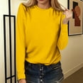 thumbnail image 2 of Arlun Women's Crewneck Long Sleeve T-Shirts Lightweight Basic Shirt Solid Color Soft Comfortable Casual Tops for Women's Fashionable and Daily Wear Yellow XL, 2 of 4