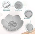 thumbnail image 2 of Jabonera de silicona para ducha, paquete de 2 jaboneras autodrenantes, jabonera portátil con vaporizador de ducha de drenaje, baño, fregadero de cocina, bañera, fácil de limpiar, antideslizante oso de fresa Electrónica, 2 of 5