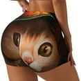 thumbnail image 2 of Xecao Animal Cat Print Workout Shorts for Women Soft Smooth Gym Yoga Scrunch Active Tennis Workout Running Shorts, 2 of 9