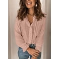 thumbnail image 3 of Blouses en Chiffon Col en V pour Femmes Manches Ballon Décontractées, 3 of 4