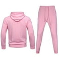 thumbnail image 2 of AKsit Men's Sweatsuit 2 Piece Hoodie Tracksuit Set Jogging Suits Outfit Everyday Casual Wear Fashion Activewear Zip Warm Tracksuit Sports Set Pink 4XL, 2 of 5