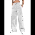 thumbnail image 3 of Pantalones Deportivos Cargo para Mujer, Holgados, de Forro , de Pierna , Elásticos, de Cintura Alta, Informales, para Senderismo, para Otoño. XL, 3 of 7