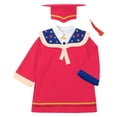 thumbnail image 2 of WENXIAOO Toge et Mortier Unisexe Tenue de Cérémonie de Remise des Diplômes Divers Styles Toge et Mortier Rouges Tenue pour Garçons Filles Robe Formelle Académique Tenue 13-14 Ans, 2 of 6