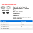 thumbnail image 2 of Rear Brake Pad and Rotor Kit - Compatible with 2011 - 2019 Ford Taurus 2012 2013 2014 2015 2016 2017 2018, 2 of 2