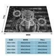 thumbnail image 4 of XMXT Throw Blanket, Sunflower Dinosaur Pattern Machine Washable Blankets for Sofa, 60 x 50 inches Black, 4 of 9