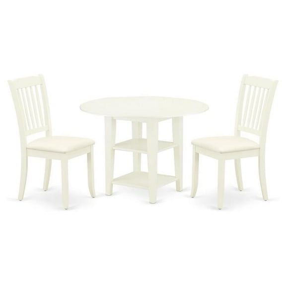 Atlin Designs 3-piece Dining Set with Cushion Seat in White