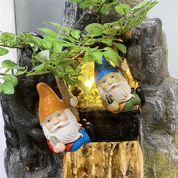 2 Pack Garden Gnome Statue,Resin Gnome Hugger Fingures, Full Color Funny Gnome Lawn Ornaments, Flower Pot Gnome Hugger Decorations Miniature, Outdoor Gnome Statue