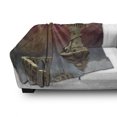 thumbnail image 3 of Fantasy Soft Flannel Fleece Throw Blanket, Fairy Tale Medieval Castle High Clouds in the Foggy Mist Air Scenery, Cozy Plush for Indoor and Outdoor Use, 50" x 60", Tan Coral Blue, by Ambesonne, 3 of 6