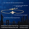 thumbnail image 2 of Gem Stone King 18K Yellow Gold Plated Silver Morganite Peach Solitaire Bracelet for Women (0.60 Cttw, Round Cut 6MM), 2 of 4