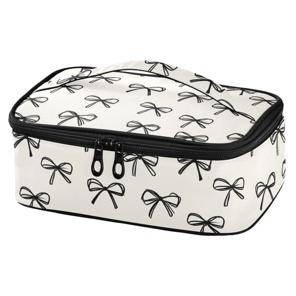 ALAZA Bows Beige Lunch Box Insulated Cooler Tote Bag Reusable School Picnic Travel Office