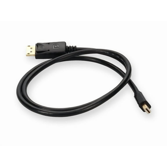 AddOn 3ft Mini-DisplayPort 1.2 Male to DisplayPort 1.2 Male Black Cable For Resolution Up to 3840x2160 [4K UHD] (minidp2dp12mm3)