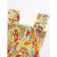 thumbnail image 3 of Linjinx Robe d'Été Décontractée pour Filles avec Collier Imprimé Floral Boho Robe de Plage Jaune&Orange 120, 3 of 6