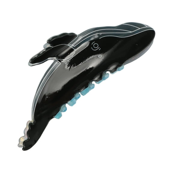 1 Pc Fashion Cute Whale Hair Clips Hairdo Clip for Women 4.53"x1.77"x1.77" Black