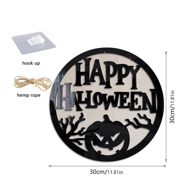 Letrero colgante de madera, letrero de puerta de Halloween, letrero de madera para puerta de Halloween, decoración de pared de madera, diseñado a medida