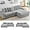 Grey, variant on 114" Corduroy Sofa with Cup Holders & Storage, L Shaped Sleeper Cloud Couch Set w/Reversible Chaise Lounge, Living Room Oversized Upholstered SofaBed for Apartment, Easy Assembly, Beige