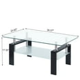 thumbnail image 4 of Hassch Tempered Glass Coffee Table with Metal Legs Modern Rectangle Coffee Tables for Livingroom (Black, 39.37"L x 23.62"W x 17.32"H), 4 of 5