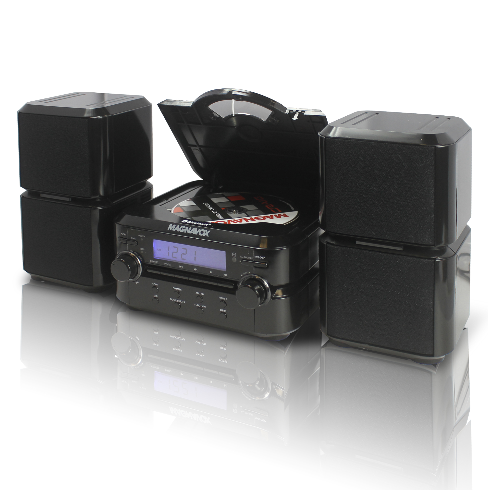 Magnavox Mm435 Black 3Pc Cd Shelf Stereo System Am Fm Radio - image 4 of 4
