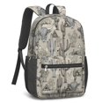 thumbnail image 2 of Highland Cow and Cactus Print 17" Waterproof Oxford School Backpacks for Teens, S-Shape Padded Straps, for School, Travel, Hiking, Camping, 2 of 2
