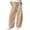 Khaki, variant on Inleife Women's Solid Barrel Wide Leg Sweatpants Drawstring Elastic Waisted Wide Leg Pants Casual Trousers With Pockets Corduroy Pants