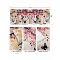 thumbnail image 3 of Flowers Butterfly Curtain Valance for Windows/Living Room/Kitchen/Bathroom/Café, Short Rod Pocket Tier Curtain Window Treatment Panel Vintage Rustic Ombre Spring Floral Topper Curtain 42''x12'', 3 of 6