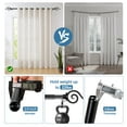 thumbnail image 6 of Urbanest 3/4" French Scroll Cast Forged Iron Single Curtain Rod – Designer Cast Iron Drapery Hardware with Elegant Finials, Easy-Mount, Heavy-Duty, 28" to 48", Matte Black, 6 of 7