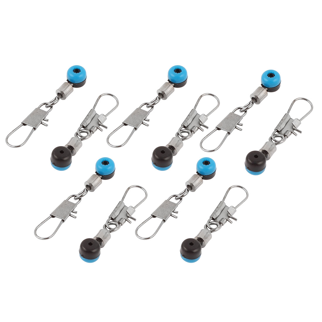 10 Pcs Blue Bead Line to Hook Fishing Line Swivel Connectors 22mm Long
