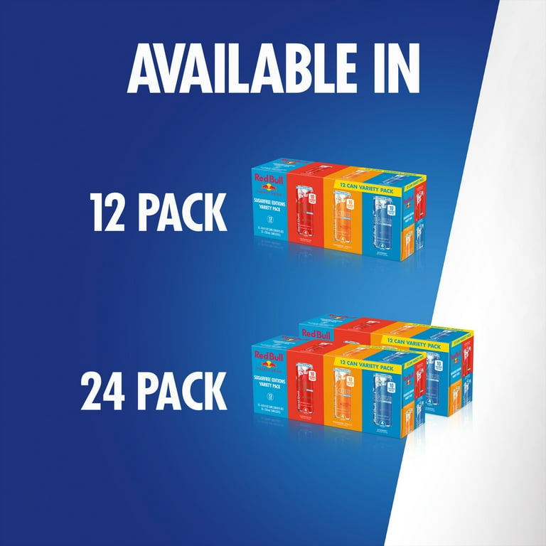 Red Bull Energy Drink Sugarfree Variety Pack, Red, Amber