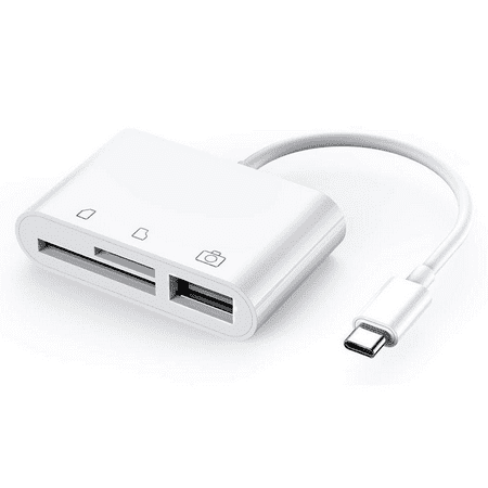 SD Card Reader  3 in 1 USB C to USB Camera Connection Kit SD/Micro SD Card Reader  USB C to USB2.0 Female OTG Adapter for Pro 11 /12.9  2018 and More UBC C Device  White price history on PriceWatchPro