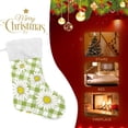 thumbnail image 4 of Coolnut 1 Pack Christmas Stockings 17.7 Inches Colorful Flower Daisy Buffalo Plaid Large Size Xmas Cable Stocking Gifts & Decorations for Family Holiday Xmas Party, 4 of 6