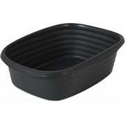 Arm & Hammer Plastic Open Top Cat Litter Box, Small Pan, Recycled Materials, Black