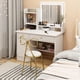 thumbnail image 3 of Led Lights Dressing Table Mirrors Women Modern Wooden Dresser Organizers Storage Meuble De Rangement Furniture Comfortable My Lux Decor Round, 3 of 26