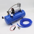thumbnail image 1 of 120PSI To 150PSI 12V Air Tyre Inflator Pump Compressor With 6L Tank For Air Horn Train Truck RV Tire With 500cm/16.4ft Hose ,Long Lasting, 1 of 4