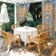 thumbnail image 4 of Outdoor Curtains for Patio Waterproof, Seahorse Coastal Outdoor Privacy Panels Grommet, Summer Nautical Starfish Coral Brown Anchor Blackout Outside Curtains for Porch/Cabana 54"x95", 2 Panels, 4 of 8