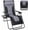 Black-Gray, variant on Simenmax Zero Gravity Chairs, 400 lbs Heavy Duty Foldable Patio Recliner with Adjustable Pillow & Cup Holder, Oversized Outdoor Lounge Chair for Backyard Camping Lawn, Black-Gray