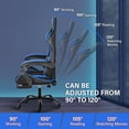 thumbnail image 3 of Silla de juego YSSOA Racing Style ajustable con reposapiés negro/azul, 3 of 7