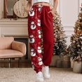 thumbnail image 2 of TTUHYWXI Christmas Womens Pajama Pants Casual Comfy Sleepwear Wide Leg Drawstring Bottoms with Pockets (Watermelon Red, L), 2 of 5