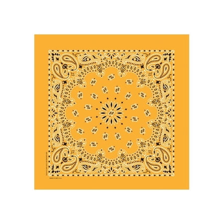 Essential Apparel Paisley Bandanas - Made in U.S.A Gold One-Size