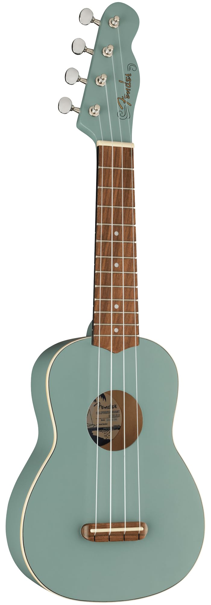 Fender Venice Soprano Ukulele - Sonic Gray Bundle with Gig Bag, Tuner, and Austin Bazaar Instructional Video