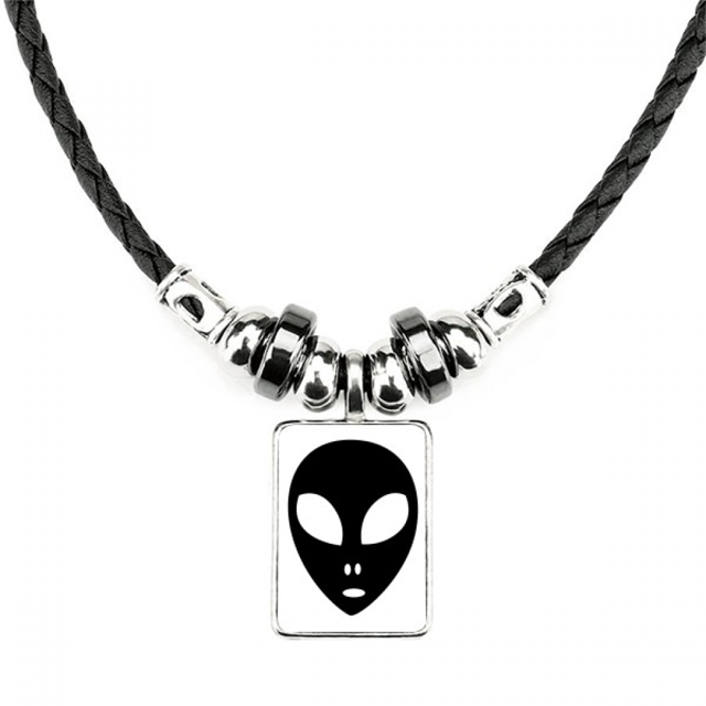 universo monstruo alienígena cabeza retrato collar a mano colgante de cuerda de cuero Unbranded M