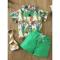 thumbnail image 2 of Franhais Toddler Kids Boys 2 Pieces Outfit, Animals Leaves Print Short Sleeve Shirts + Solid Color Shorts Summer Set, 2 of 8