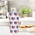 thumbnail image 4 of 20oz Tumbler With Lid And Straw, Patriotic American Flag Heart Vacuum Insulated Iced Coffee Mug Reusable Travel Cup Stainless Steel Water Bottle, 4 of 6