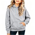 thumbnail image 3 of YOUYEDIAN Preppy Hoodies for Teen Girls Fall Winter Fleece Lined Hooded Sweatshirt Kids Casual Versatile Pullover, 3 of 5
