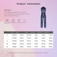thumbnail image 7 of TiaoBug Men's Retro 70s Outfit Disco Dance Jumpsuit Sleeveless Shiny Metallic V-Neck Bodysuit Clubwear Silver L, 7 of 7