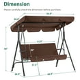 thumbnail image 3 of Mcombo 3-Person Outdoor Swing with Convertible Canopy 4003 (Brown), 3 of 8