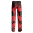 thumbnail image 5 of JULMCOMO Halloween Pajama Pants for Women Blood Ghost Print Elastic Waist Drawstring Casual Sleepwear Pants Funny Print Loose Comfy Pajama Bottoms Wine L, 5 of 5