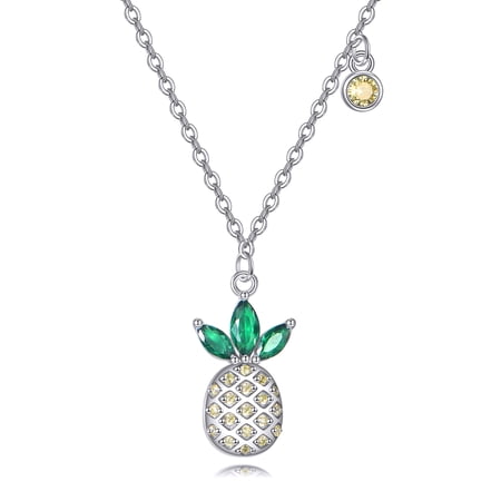 Pineapple Necklace S925 Sterling Silver Dainty Pineapple Pendant Necklace Hotwife Jewelry Gift for Women