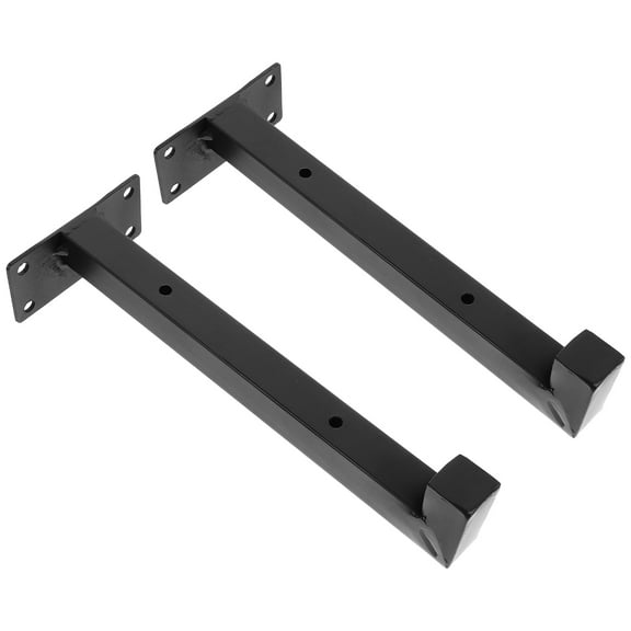 2Pcs Black Floating Shelf Brackets for Home Use Wall Mounted DIY Iron Shelving Supports